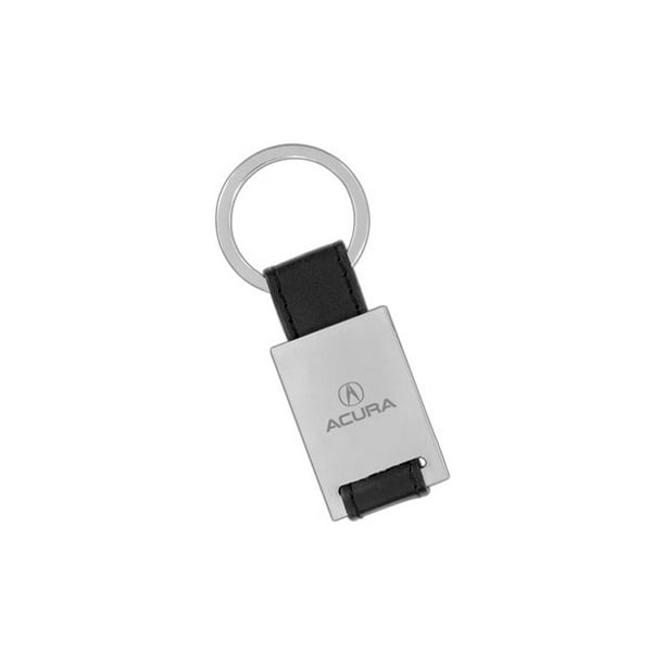 Acura Genuine Red Leather Rectangular Silver Logo Key Chain Fob Ring Acura Genuine Red Leather Rectangular Silver Logo Key Chain Fob Ring